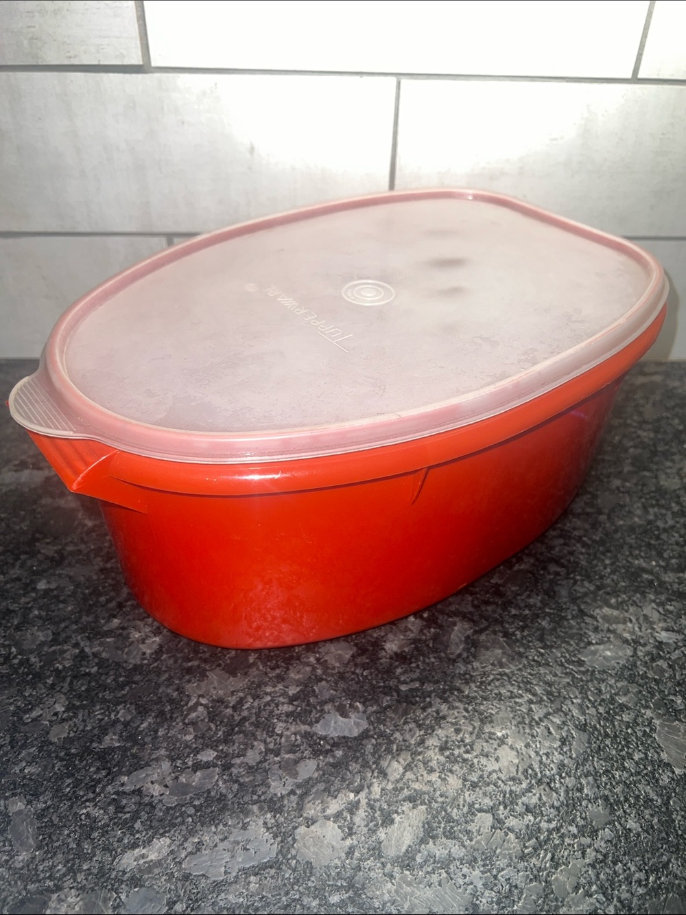 Tupperware Paprika Flavor Saver Oval Food Storage Container with Lid -